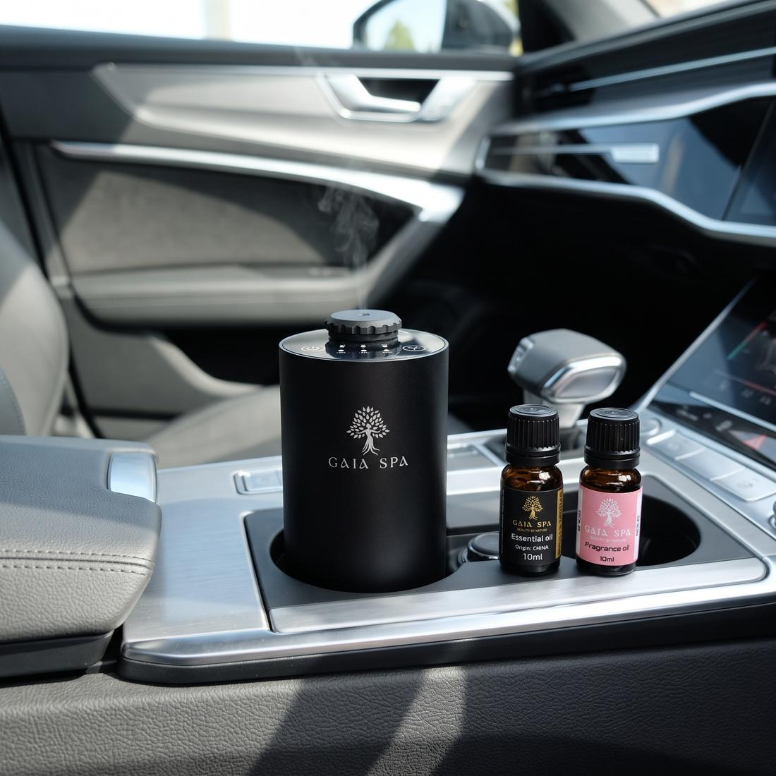 Diffusore GAIA SPA AURA nel portabicchieri dell'auto con oli GAIA SPA da 10 ml