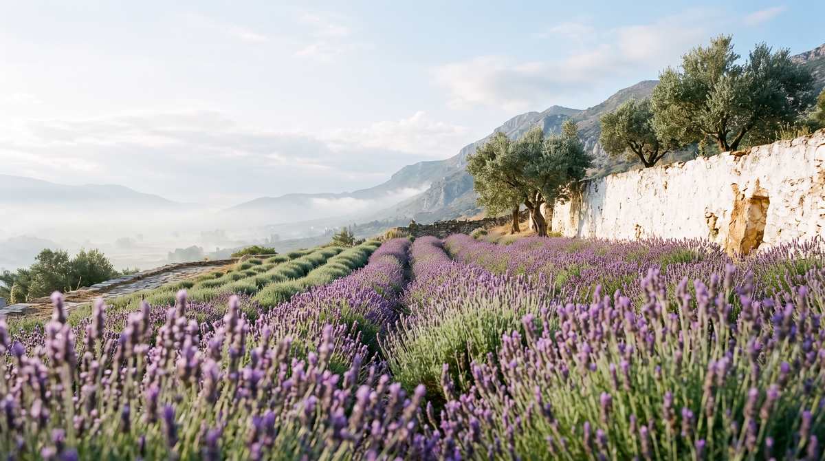 Lavanda na planinskoj padini u Grčkoj